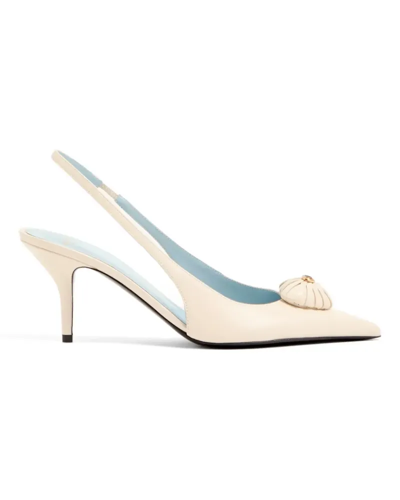 Valentino Garavani Coeur Royal Slingback Pumps aus Ziegenleder 75mm - Nude Nude
