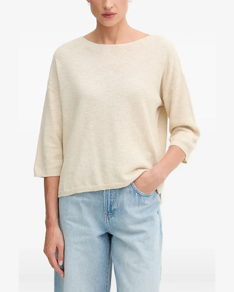 Benetton Pullover mit U-Boot-Ausschnitt - Nude Nude