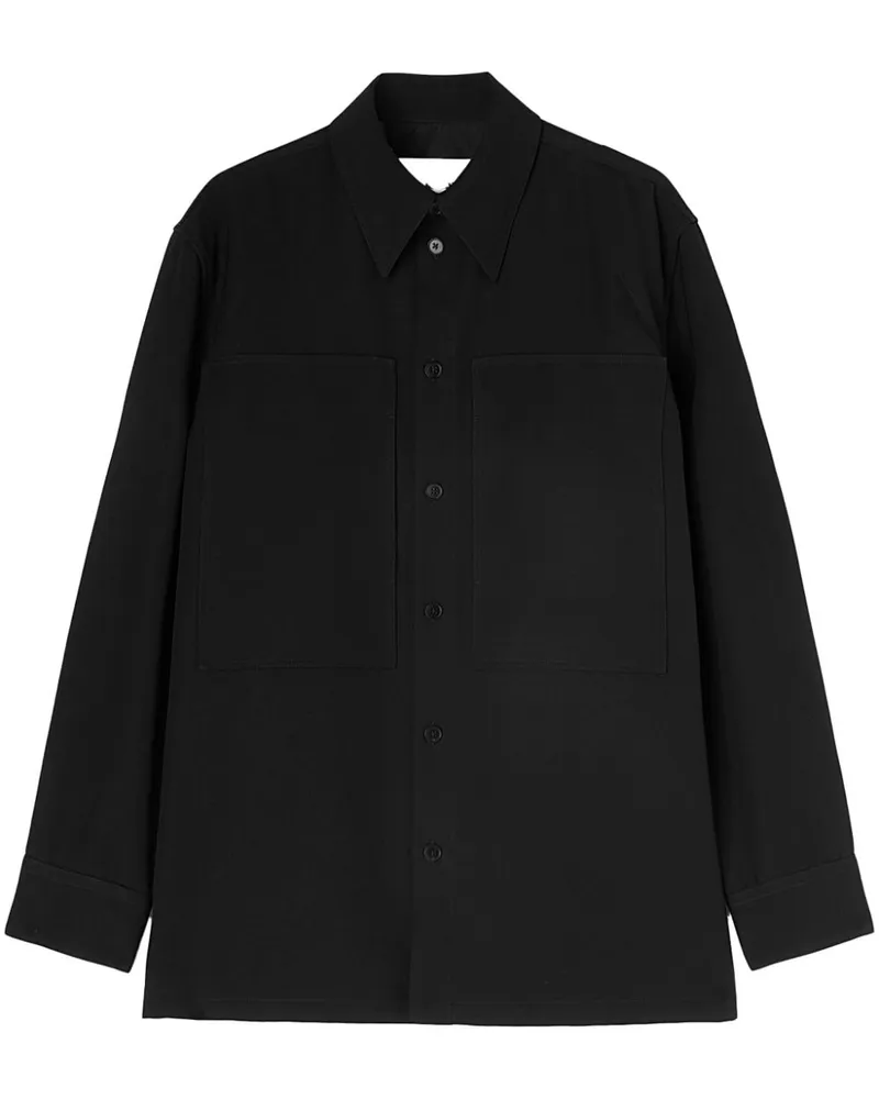 Jil Sander Klassisches Hemd Schwarz