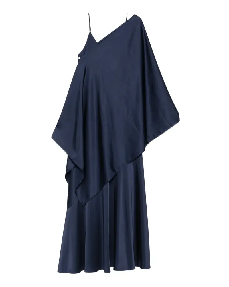 Max Mara Calante asymmetric draped dress - Blau Blau