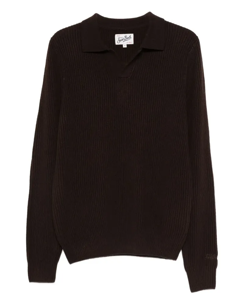 MC2 Saint Barth Gerippter Pullover mit Kragen - Braun Braun