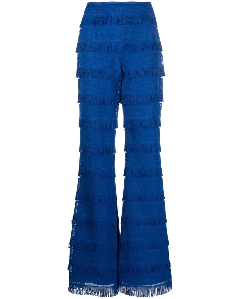 Alberta Ferretti Bootcut-Hose mit Fransen - Blau Blau