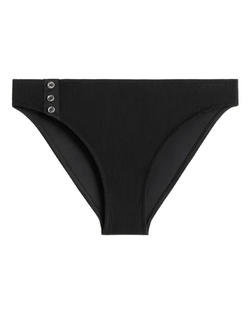 Totême Geripptes Bikinihöschen - Schwarz Schwarz