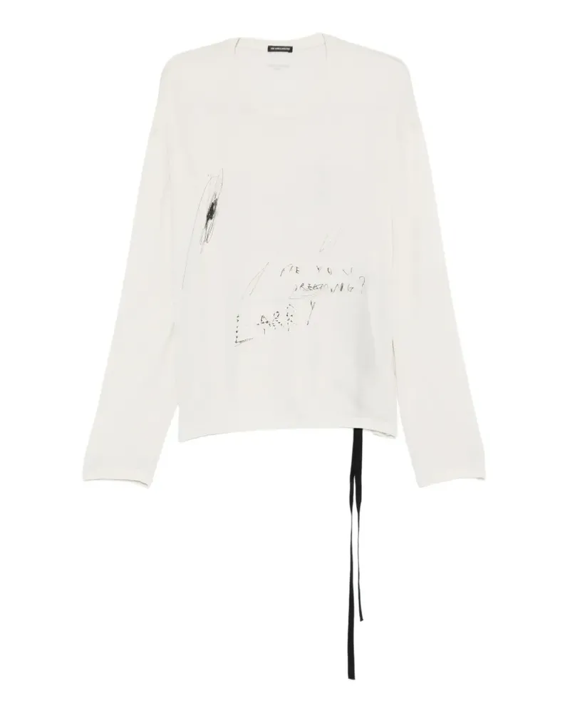 Ann Demeulemeester Emil Langarmshirt mit grafischem Print - Nude Nude