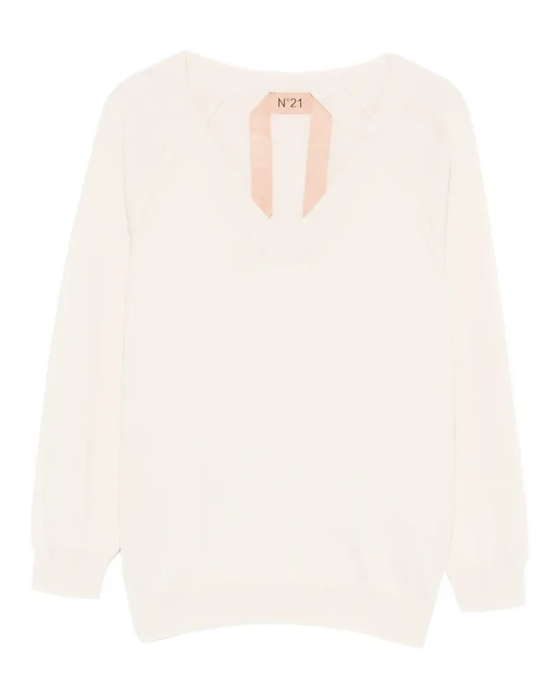 N° 21 V-neck top - Nude Nude