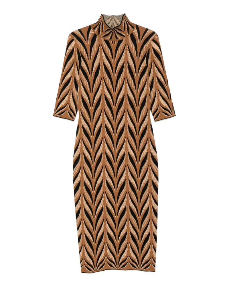Circus Hotel jacquard-knit midi dress - Braun Braun