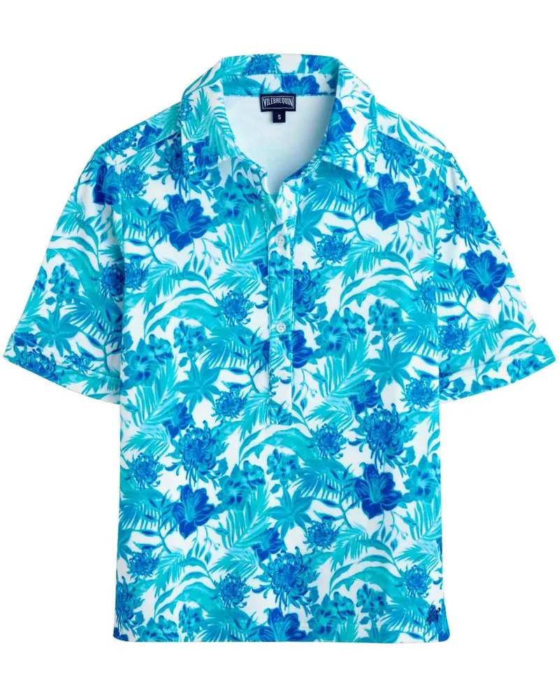 Vilebrequin Leonie Poloshirt mit Blumen-Print Blau