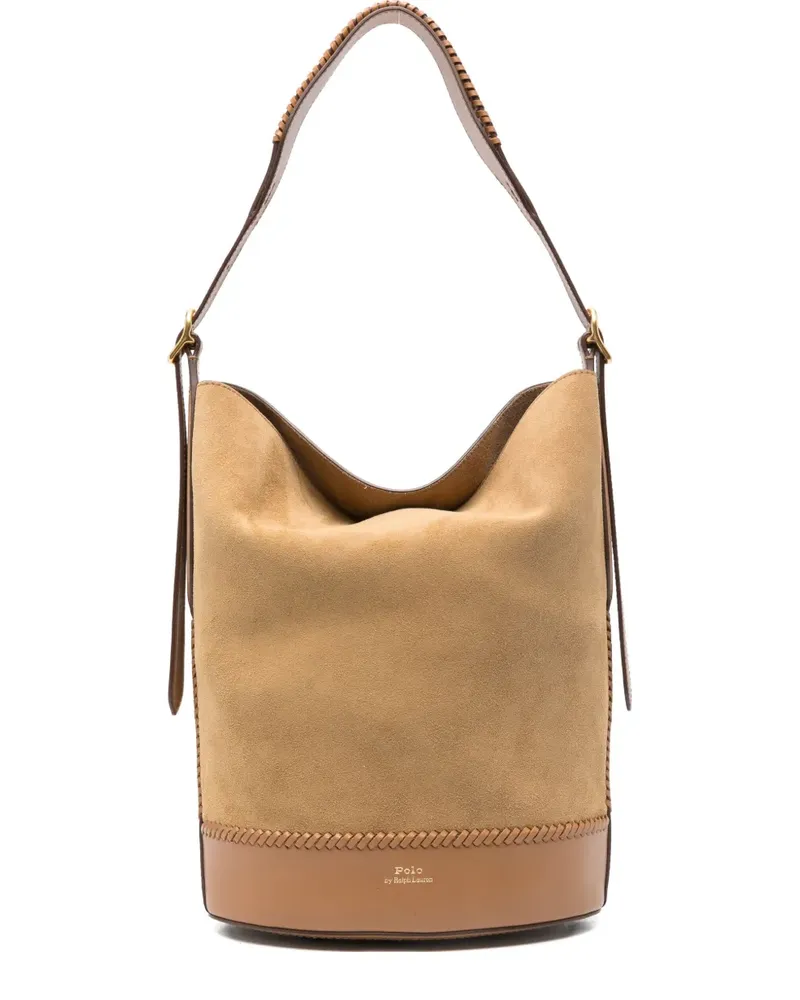 Ralph Lauren Mittelgroße Secchiello Beuteltasche mit Flechthenkel - Nude Nude
