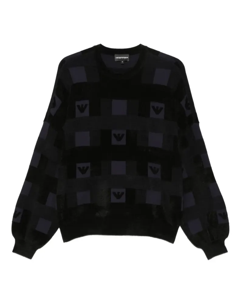 Emporio Armani Pullover mit Logo-Muster - Schwarz Schwarz