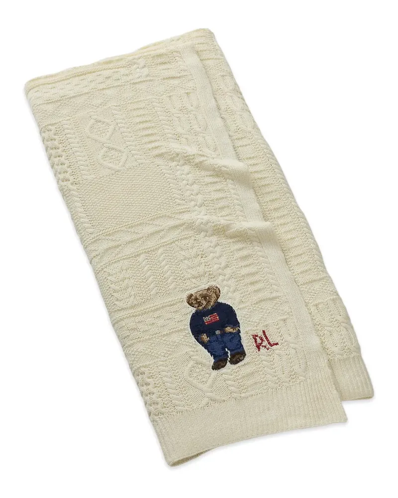 Ralph Lauren Home Baybrook Polo Bear cable-knit throw blanket - Nude Nude