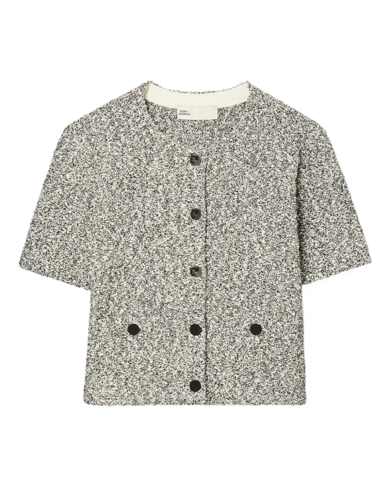 Tory Burch Geknöpfter Tweed-Cardigan - Schwarz Schwarz