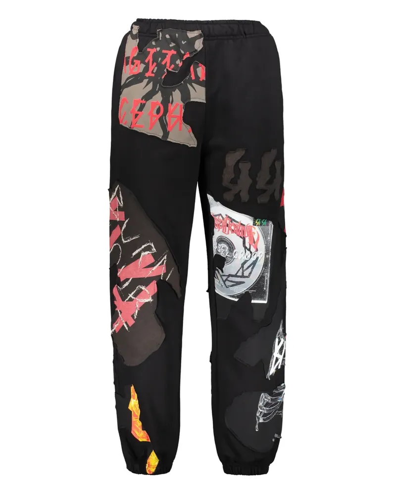 44 LABEL GROUP Jogginghose mit grafischem Print - Schwarz Schwarz
