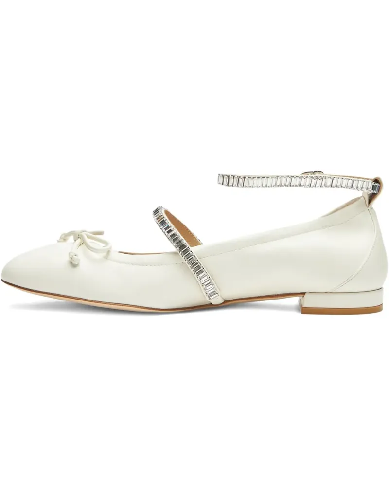 Stuart Weitzman Ballerinas mit Kristallen - Nude Nude