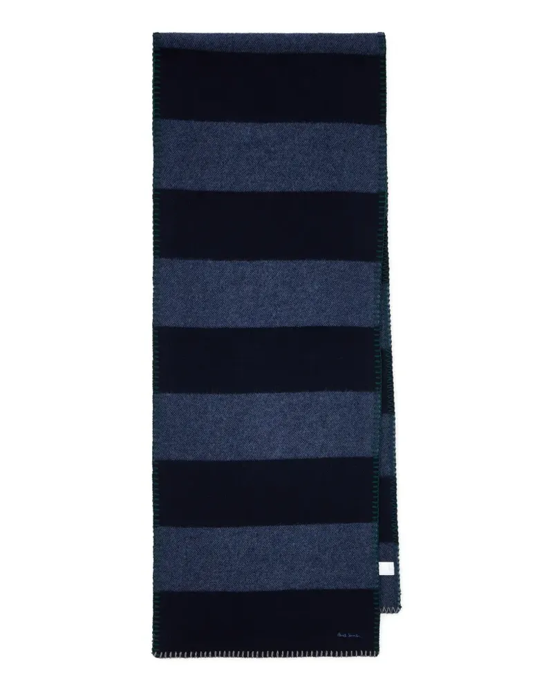 Paul Smith striped stitch scarf - Blau Blau