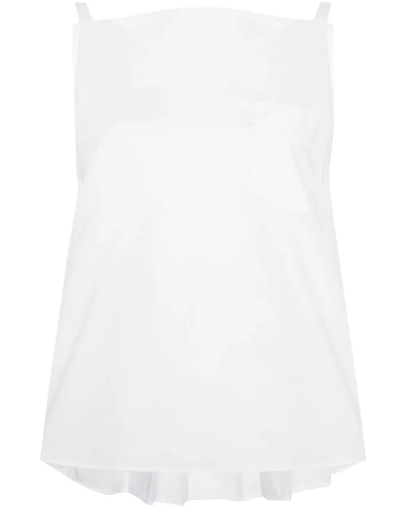 Sacai Oberteil mit asymmetrischem Saum - Weiß Weiß