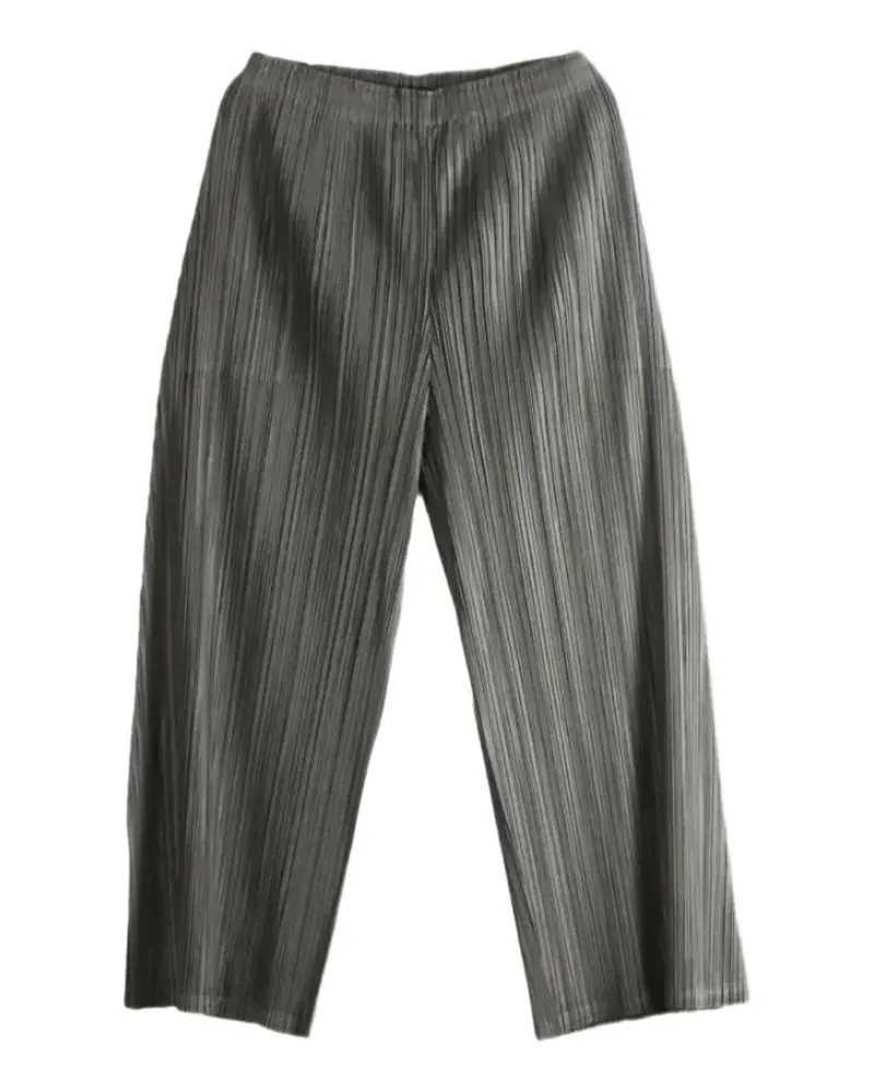 Issey Miyake Mellow Pleats cropped wide-leg trousers - Grau Grau