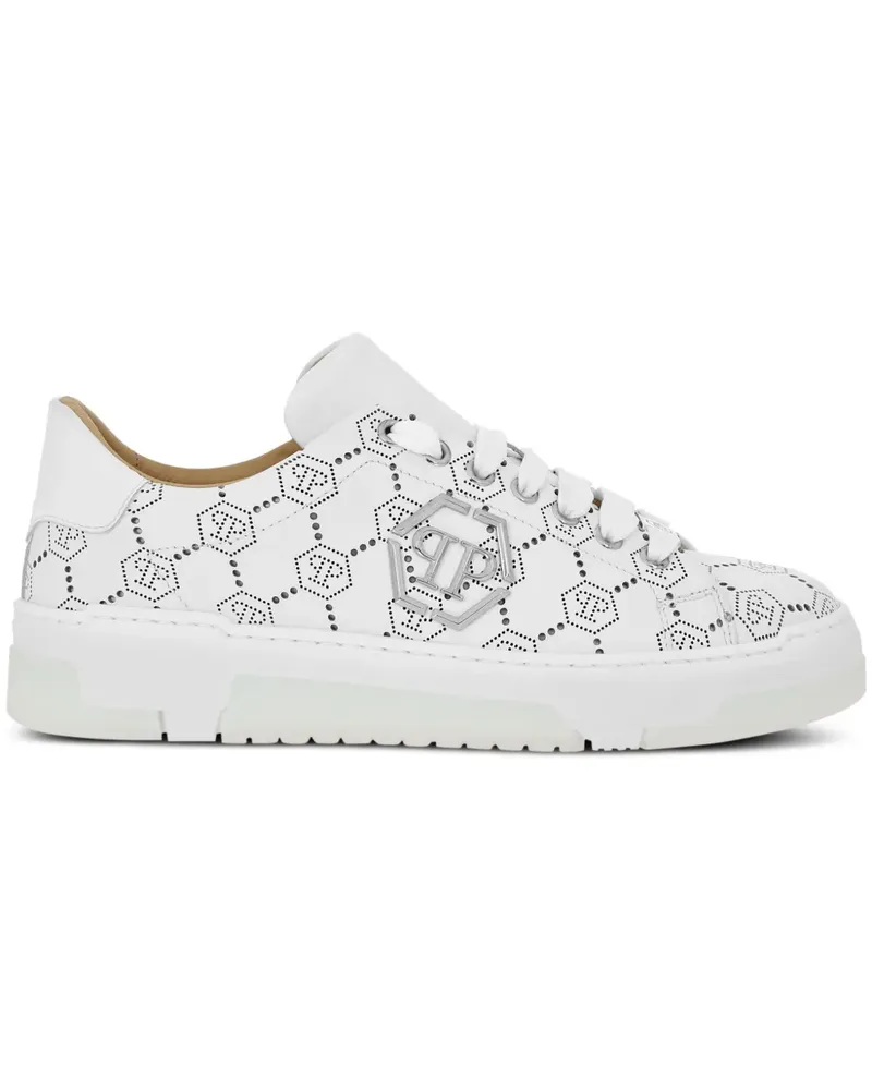 Philipp Plein Sneakers mit Monogrammmuster - Weiß Weiß
