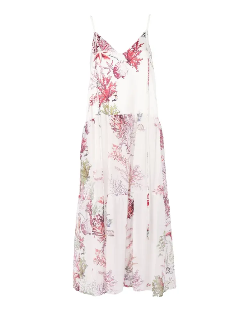 SHIRTAPORTER tiered printed dress - Weiß Weiß