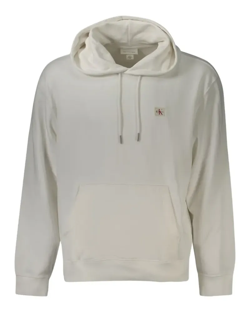 Calvin Klein logo-patch drawstring hoodie - Nude Nude