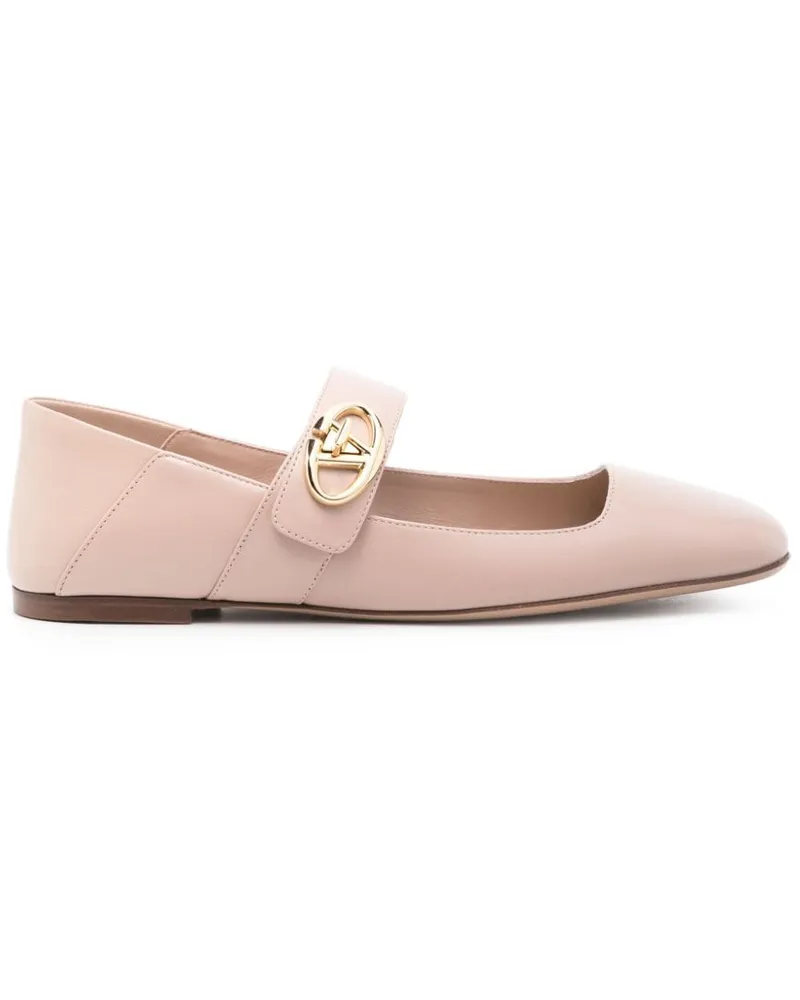 Valentino Garavani VLogo Signature leather ballerina shoes Rosa