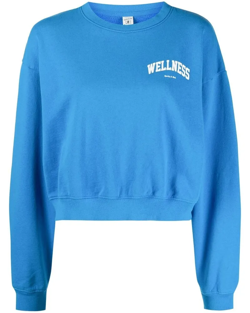SPORTY & RICH Sweatshirt mit grafischem Print - Blau Blau