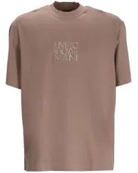 Emporio Armani T-Shirt mit Logo-Stickerei Nude