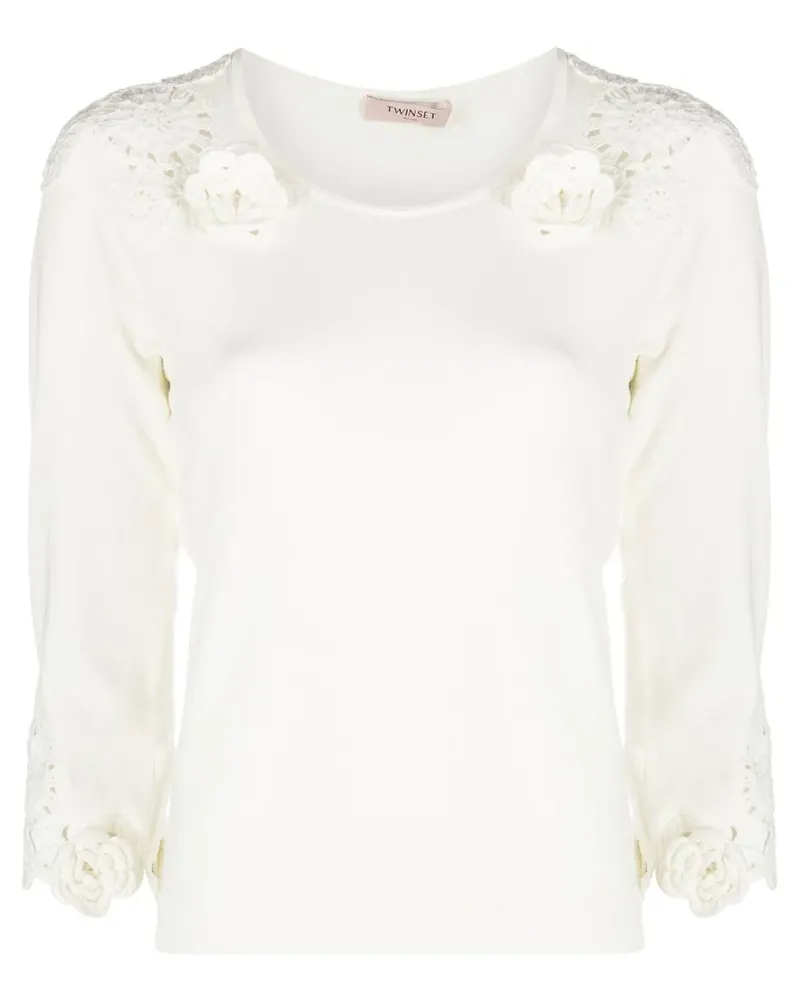 Twin-Set Pullover mit Lochstrickmuster - Nude Nude