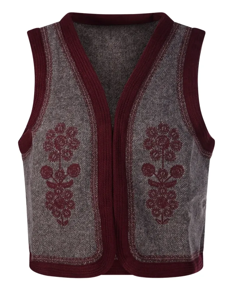 Antik Batik Will floral-embroidered trim jacket - Grau Grau