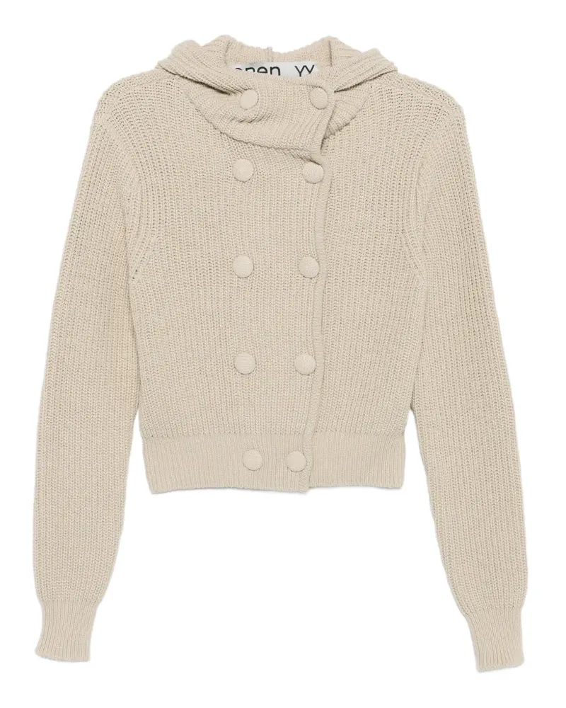 OPEN YY hooded cardigan - Nude Nude