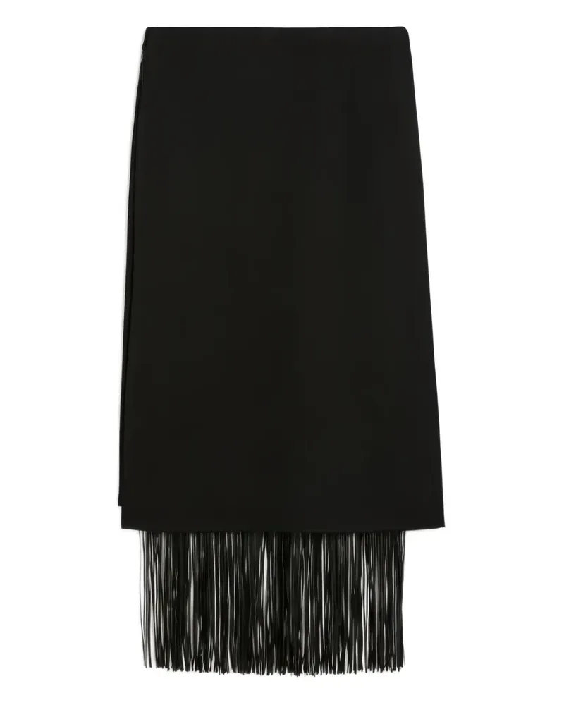 SPORTMAX Hiberis fringed midi skirt - Schwarz Schwarz