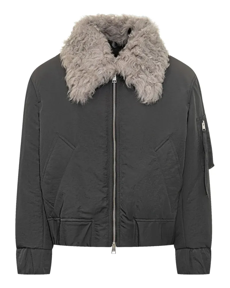 AMI Paris faux fur-collar bomber jacket - Grau Grau