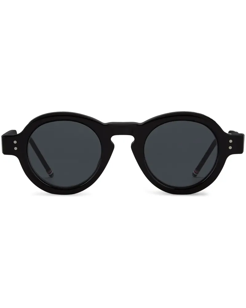 Thom Browne Sonnenbrille mit rundem Gestell - Schwarz Schwarz