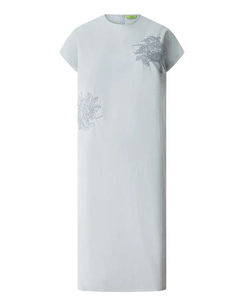 Shanghai Tang Tang floral-embroidered midi dress - Blau Blau