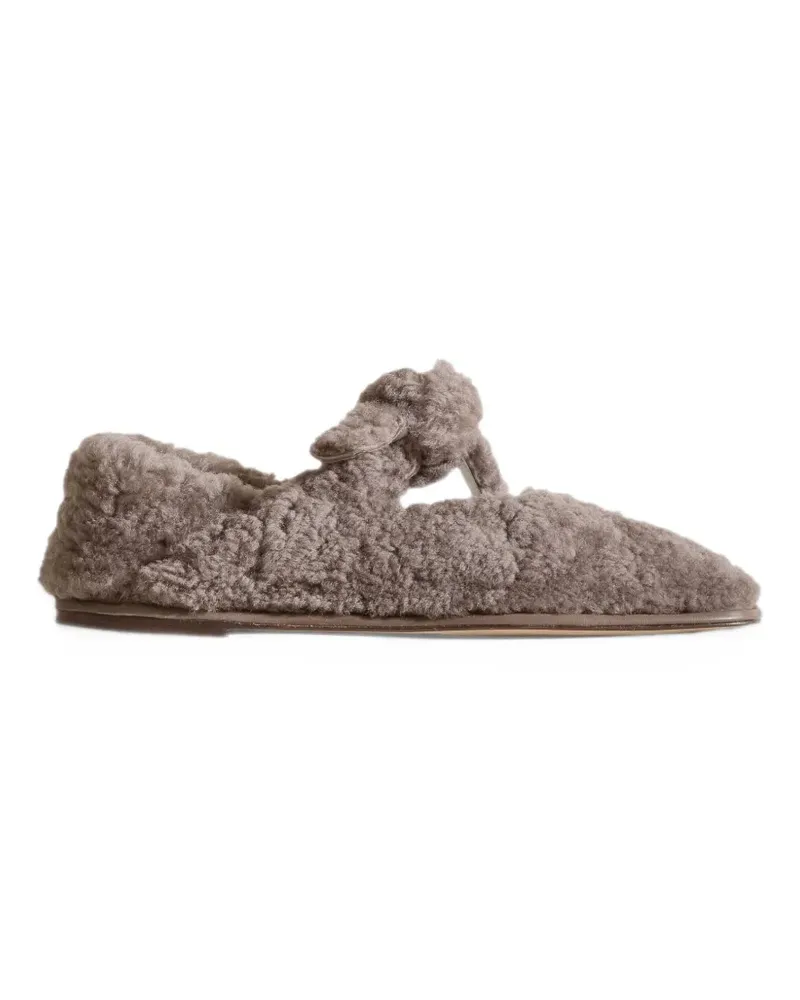 HEREU Llasada shearling ballet flats - Grau Grau