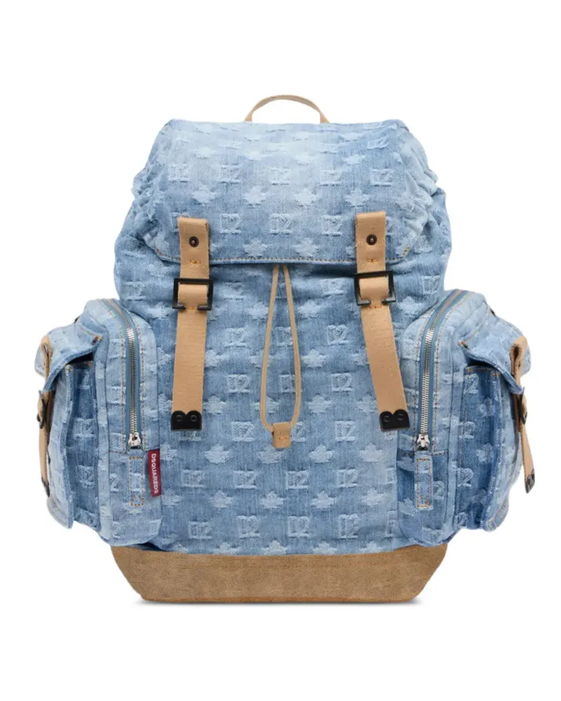 Dsquared2 Rucksack mit Monogrammmuster - Blau Blau