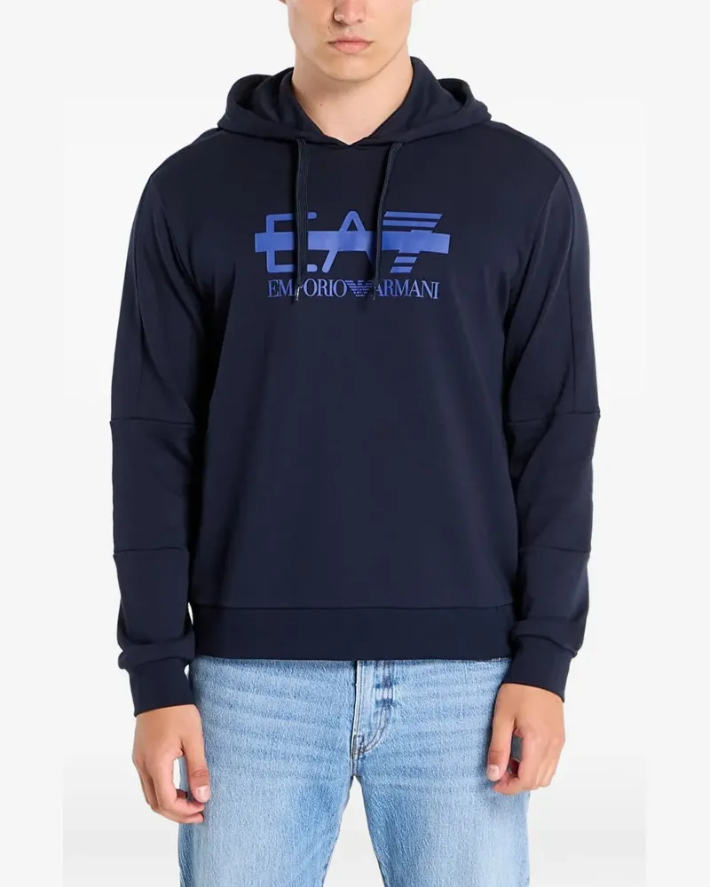 EA7 logo-print hoodie - Blau Blau