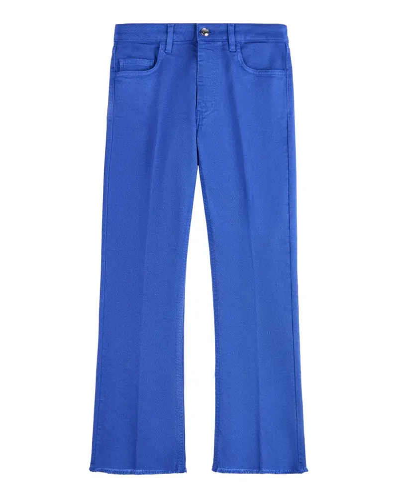 Fay Cropped-Hose mit Fransen - Blau Blau