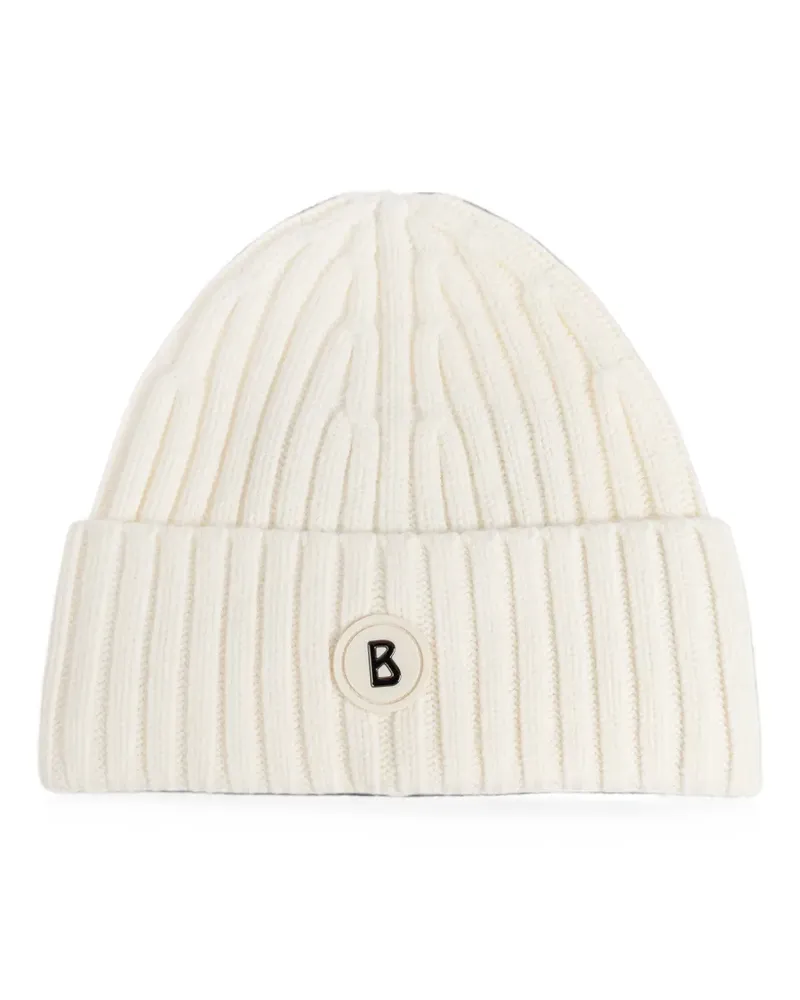 Bogner Bony-1 ribbed-knit logo-patch beanie hat - Weiß Weiß