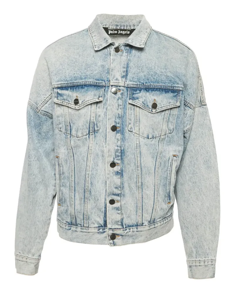 Palm Angels Jeansjacke mit Logo-Print - Blau Blau
