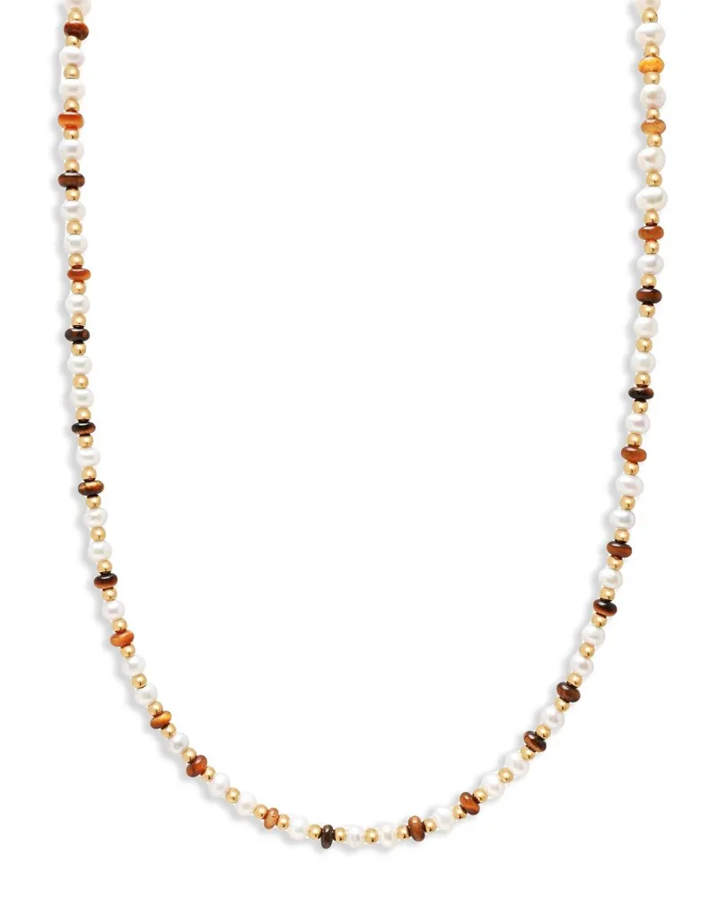 Nialaya Halskette mit Perlendetail - Gold Gold
