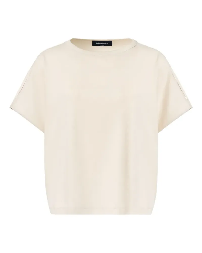 Fabiana Filippi round-neck short-sleeve T-shirt - Nude Nude