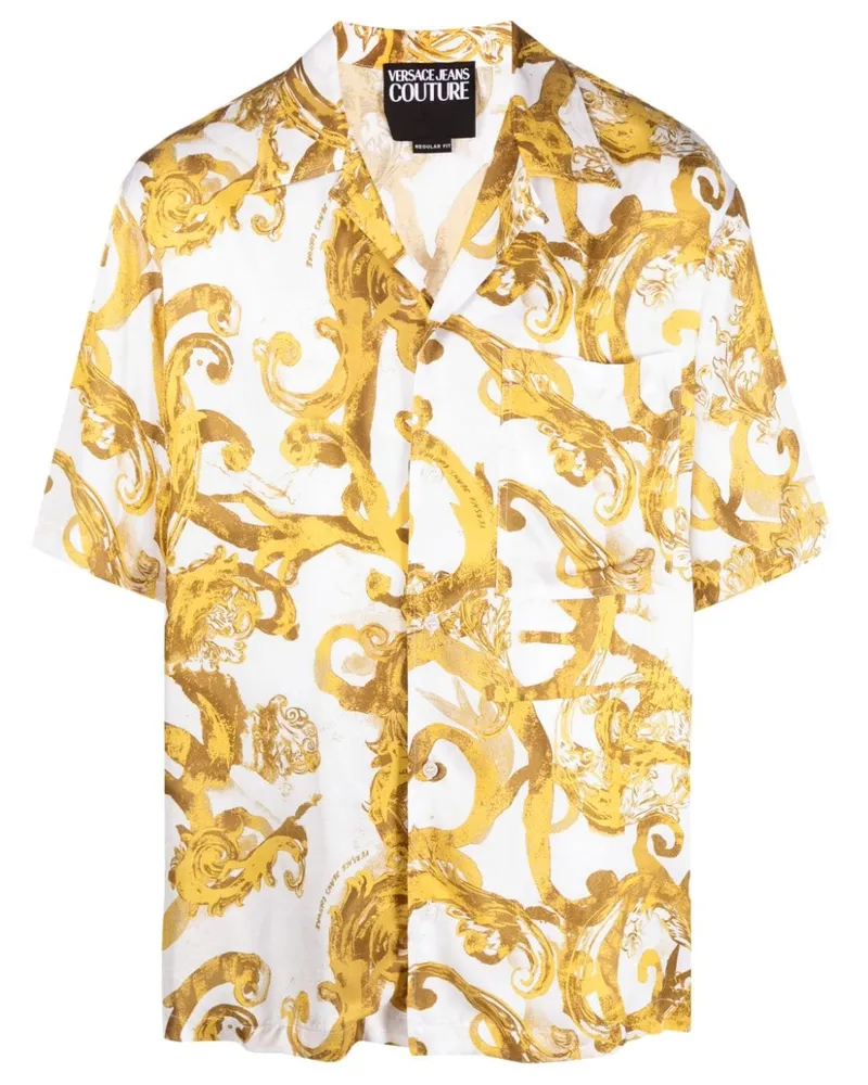 Versace Jeans Hemd mit Barocco-Print - Weiß Weiß