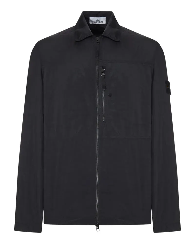 Stone Island Compass-motif zip-up jacket - Schwarz Schwarz