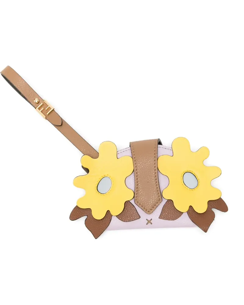Fendi floral-appliqué wallet - Violett Violett
