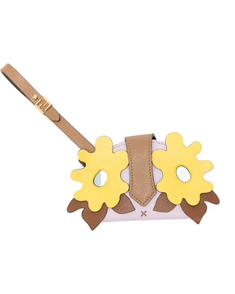 Fendi floral-appliqué wallet - Violett Violett