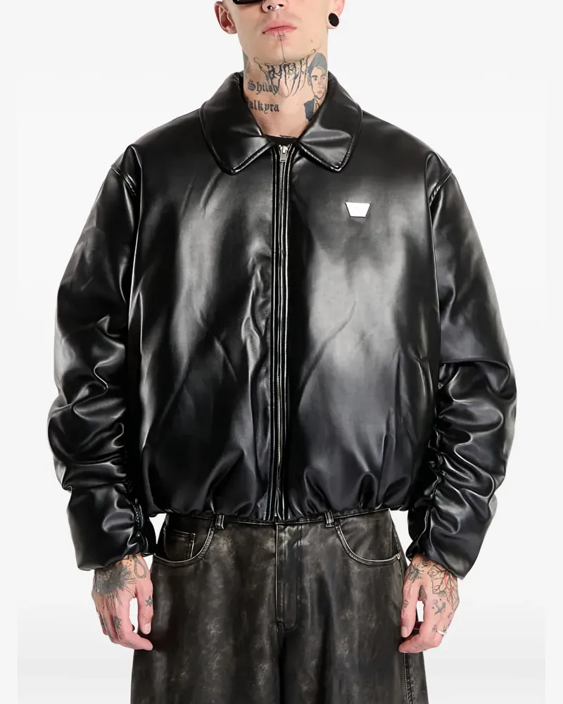 MISBHV Bomberjacke aus Faux-Leder - Schwarz Schwarz