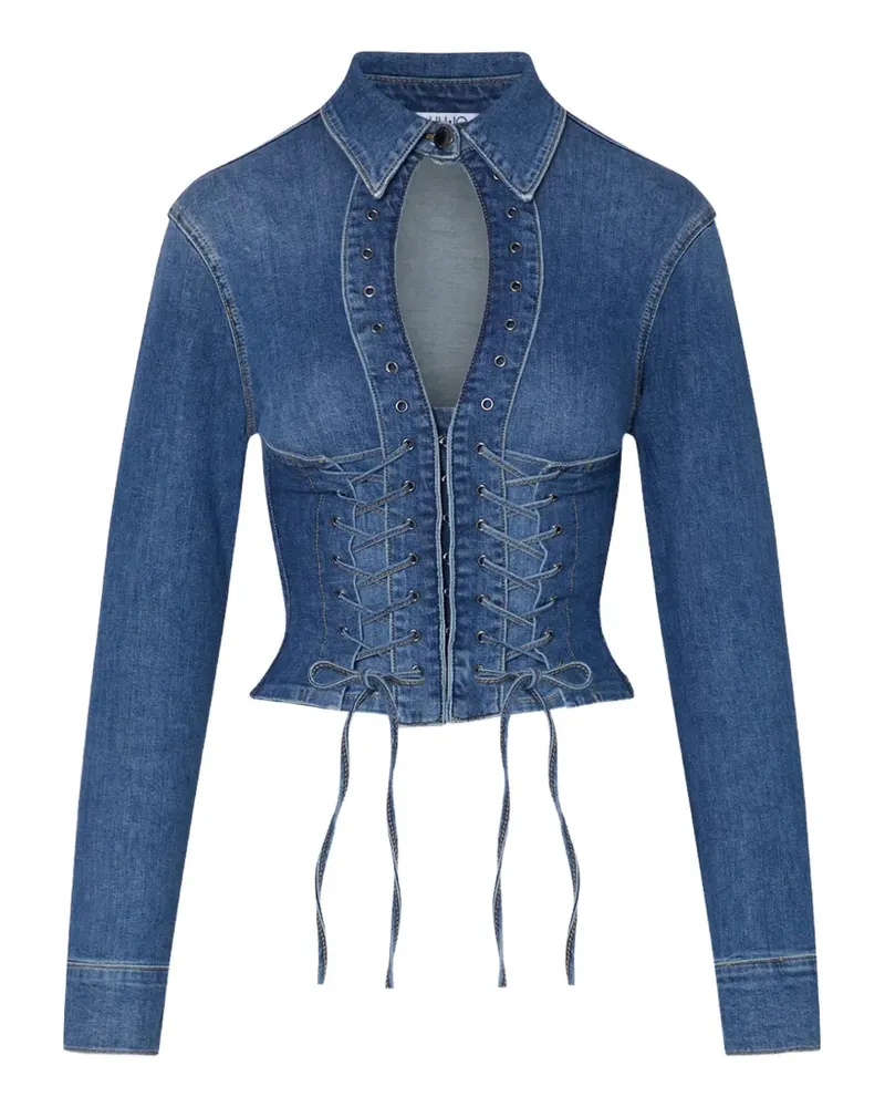 Liu Jo Jeansjacke mit Schnürung - Blau Blau