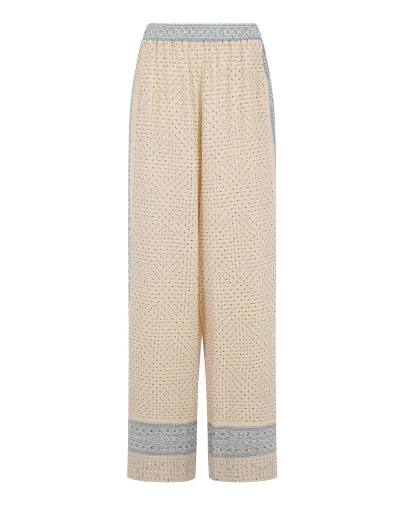 Ermanno Scervino geometric-print palazzo pants - Nude Nude