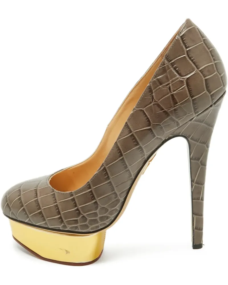 Charlotte Olympia Dolly Plateau-Pumps mit Kroko-Effekt - Braun Braun