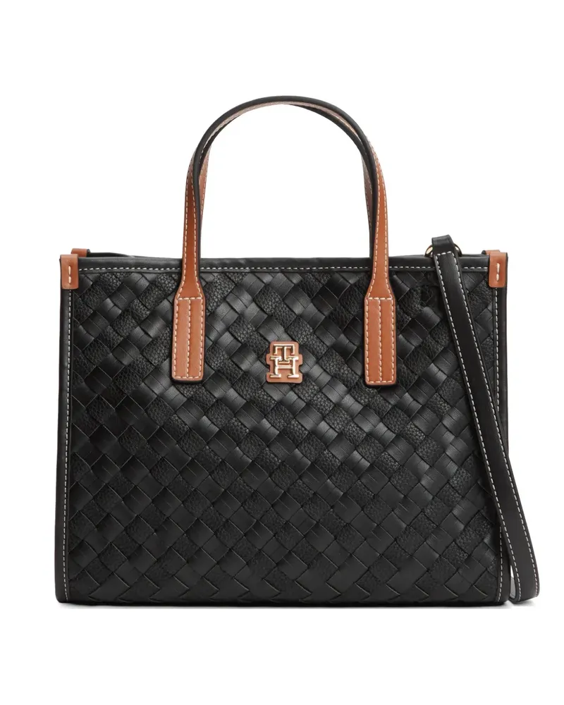 Tommy Hilfiger logo-plaque tote bag - Schwarz Schwarz